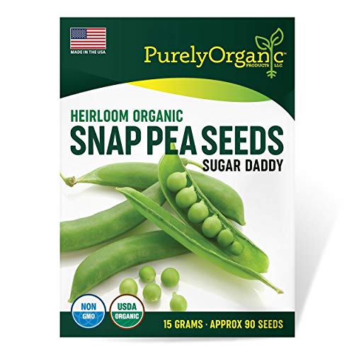 Purely Organic Products Purely Organic Heirloom Snap Pea Seeds (Sugar Daddy) - Approx 90 Seeds