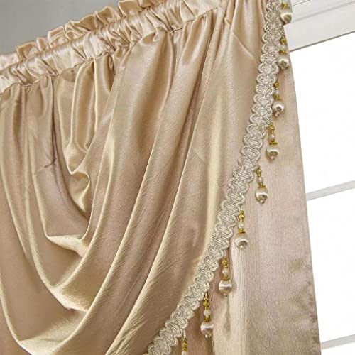 Glory Rugs Window Panel With Attached Valance Curtain Bedroom Living Room Dining 42"X84" Cream #TOP2