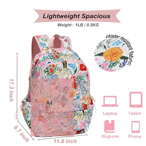 ESVAN Personalized Gifts Backpack Canvas Linen Nylon 17 inch Laptop Bag for Women Casual College2