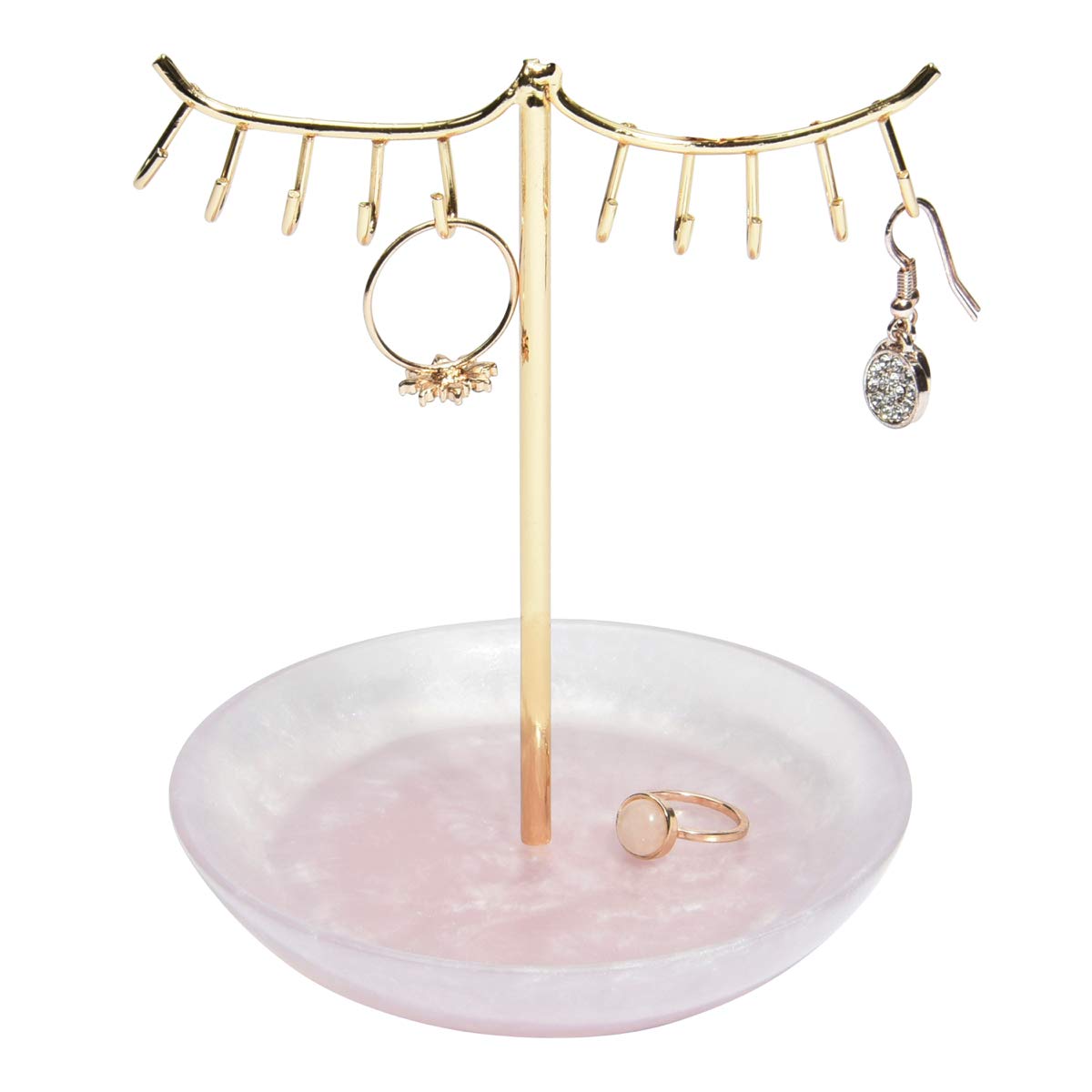 Stackers Roze Quartz-Effect 10 Hook Jewellery Stand