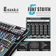 Live Mischpult Micfuns Professionelles 8 Kanal Stereo Sound Mischpult Bluetooth USB Aufnahme Computerwiedergabe Phantomspeisung USB DigitalAudio Mixer Verstärker