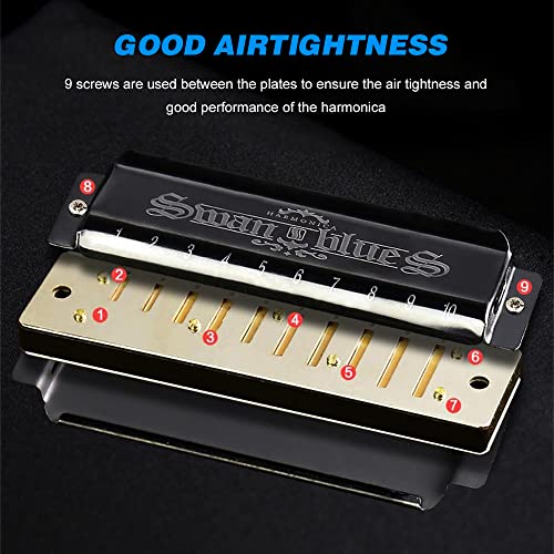 SHUIYUE SW1020-7 10 Trous 20 Tons Blues Harmonica diatonique Clé de l’orgue à Bouche C avec étui ABS Harmonica de… - Les Beatles, Paul McCartney, John Lennon, RIngo Starr, George Harrison SHUIYUE SW1020-7 10 Trous 20 Tons Blues Harmonica diatonique Clé de l'orgue à Bouche C avec étui ABS Harmonica de… – Image 4