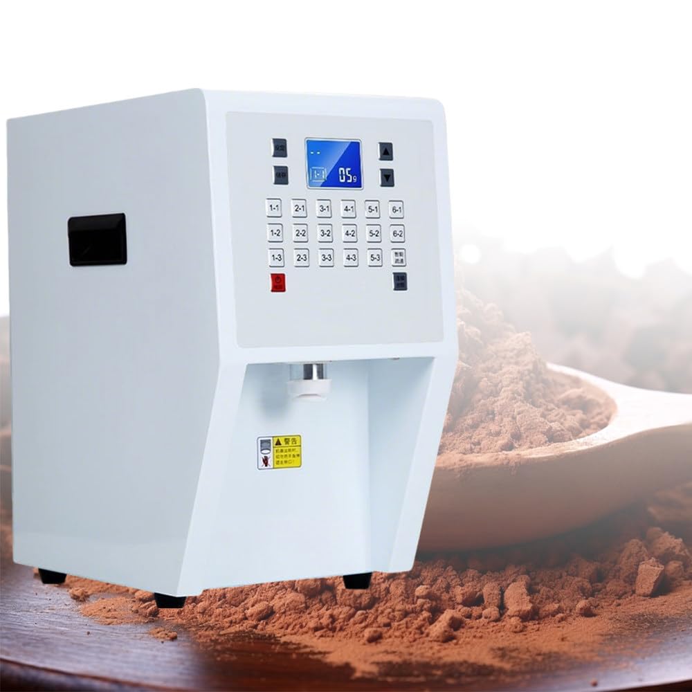 ShaiVrissian Commercial Fructose & Powder Dispenser Machine,Electric Quantitative Milk Tea Powder Dispenser,Automatic Filling,Anti-Rust Stainless Steel,For Bubble Tea,Coffee Shop