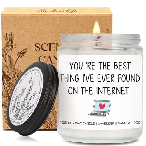 Funny Anniversary Birthday Candle Gifts for Men Women You are The Best Thing I Found on The Internet Candle Romantic Wedding Gift for Her Him Best Friend Wife Husband Girlfriend Boyfriend-24