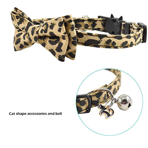 Image of Bowtie Cat Collars Breakaway with Bell, Adjustable Cute Kitty Collars Safety Buckle Kitten Collar for Cat Puppy 7.5-11in (16)