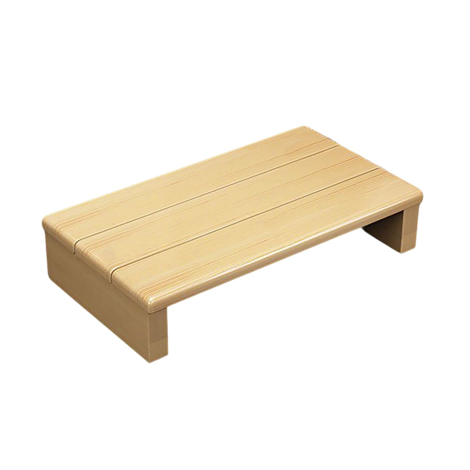 Banco bajo de madera maciza para la entrada de casa y plataforma versátil de cocina