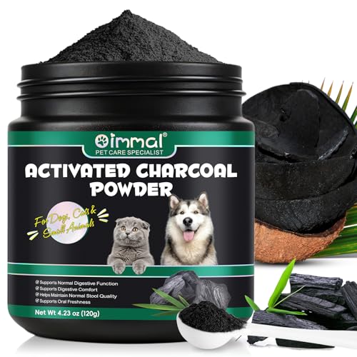 CPLINKUU Activated Charcoal Powder for Dogs & Cats 120g | Food Grade Pet Supplement for Digestive Balance & Normal Stool | Pure Non-GMO Gluten Free | Suitable for Pets & Livestock