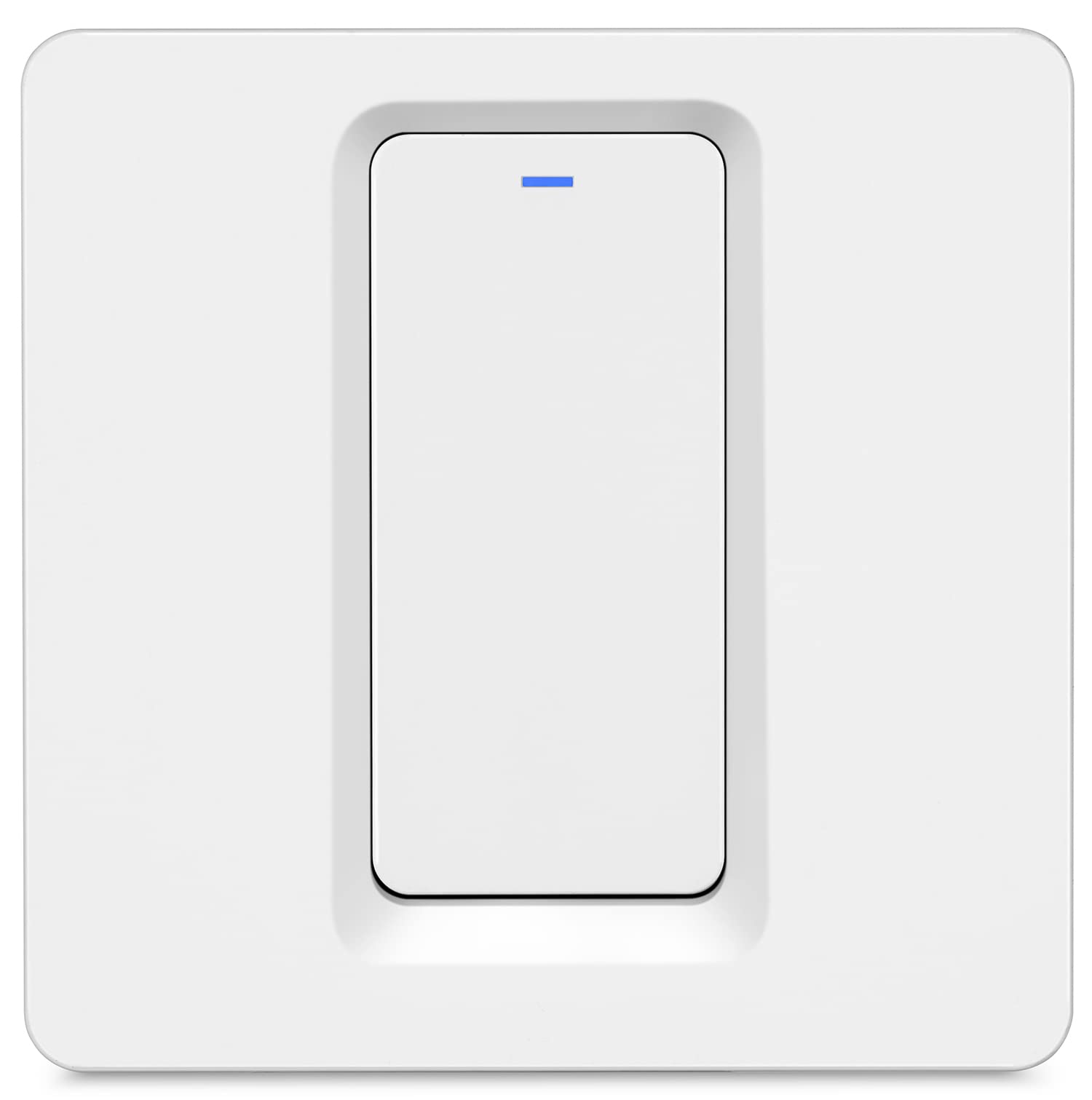 InwaWiFi Smart Wall Light Switch,Push Button Wireless APP Remote Control SmartLife Tuya 1 Gang Wall Switch No Neutral Required Compatible with Google Home or Alexa (1 Way)