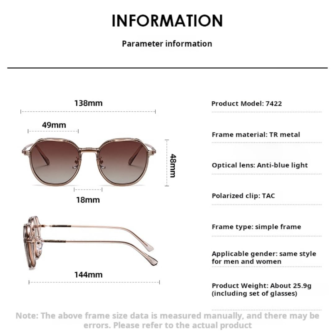 Męskie okulary przeciwsłoneczne z magnetycznymi oprawkami w stylu retro, duże rozmiary dla kobiet