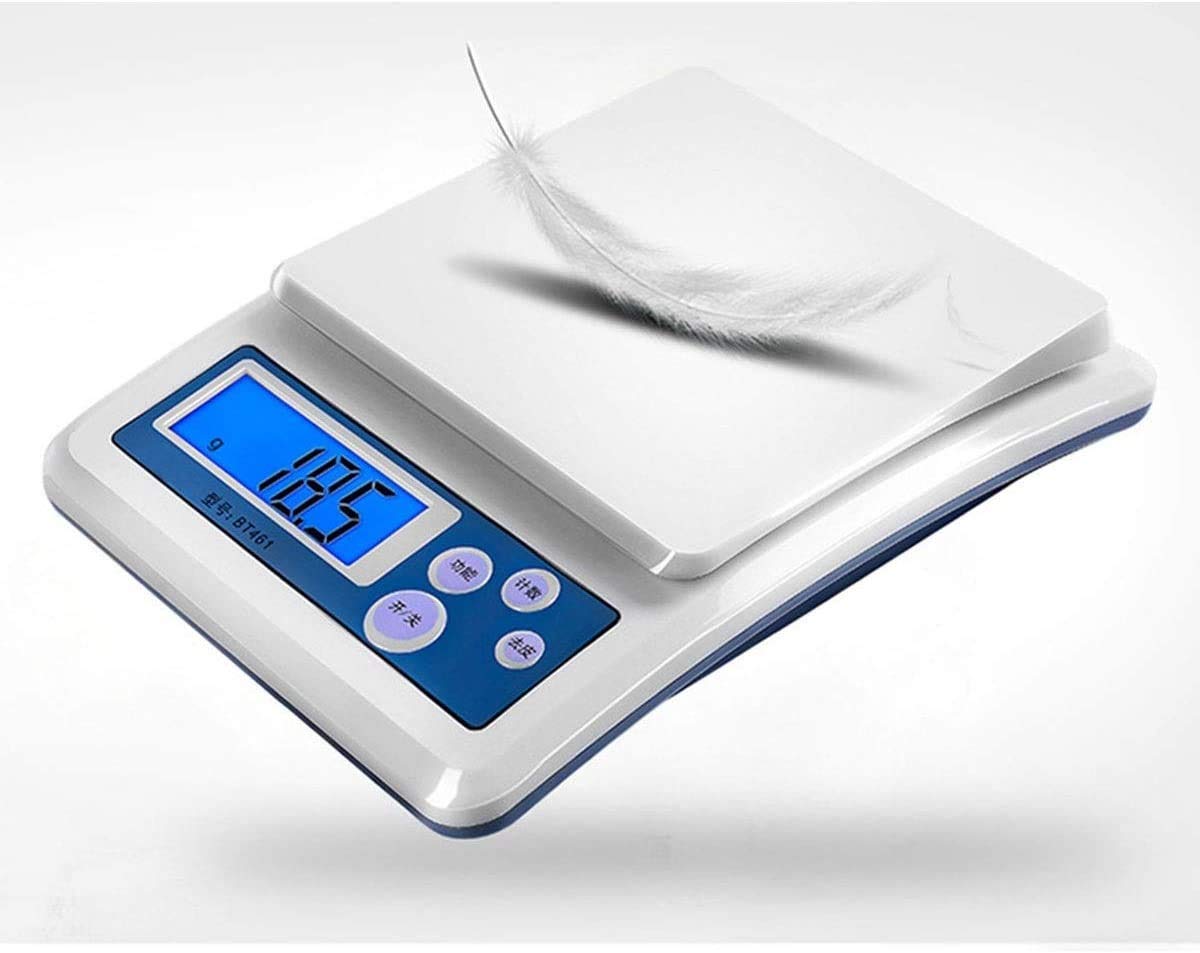 Bilancia elettronica Bilancia da cucina digitale ad alta precisione Bilancia da cucina elettronica per cucinare con bilancia con schermo LCD, bianco - 3 kg/0,1 g
