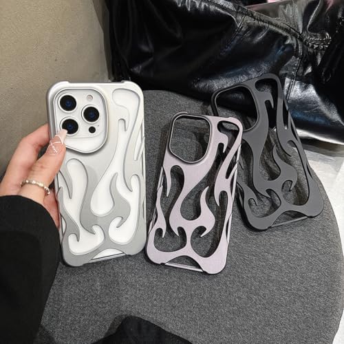 Coque iPhone 12 Pro violette anti rayure motif flamme