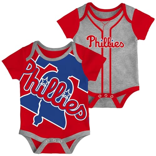 Image of Outerstuff MLB Newborn & Infants 0-24 Months 2 Piece Team Graphic Creeper Bodysuit Romper Set