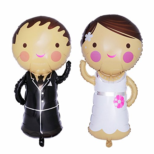 Miya Super XXL Romantische Love Brautpaar Folienballon Hochzeit Braut Mr. & Mrs. Folienballon (117cm x 76 cm) (117x76)