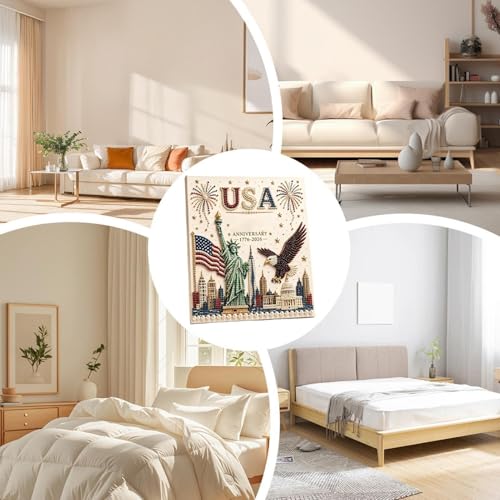 Pintura patriótica de perlas y kit de arte DIY para el hogar y oficina 4