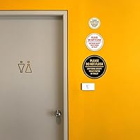 Vista 5 de Signs ByLITA Circle Please Do Not Flush Anything Except - Letrero de pared o puerta de papel higiénico - Cinta adhesiva de espuma de doble cara