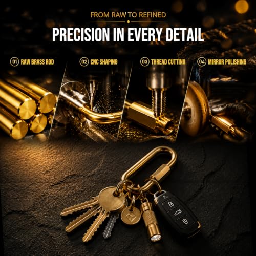 Image of ZHZ Brass Key Rings, Keychain for Men & Women, Bag Charms, 6 Pack | Secure Screw Lock, 12 O-Rings, Charm Holder for Handbags, Purses, Tote Bags & Backpacks