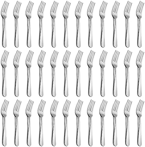 36-Piece Dinner Forks Set, Funnydin 7.1 Inches Stainless Steel Forks Silverware, Durable Table Forks Set, Use for Home, Kitchen and Restaurant - Mirror Polished, Dishwasher Safe