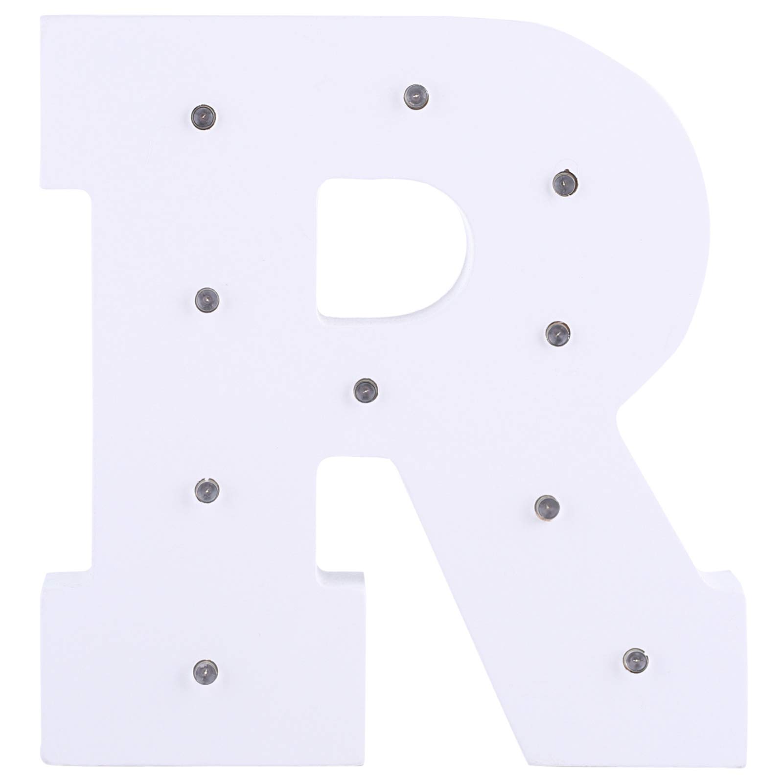 East Lady Wooden Letter R Hanging Lighting, White