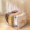 Jwthee Purse Organizer for Closet, Clear Clutch Bag Organizer Purse Storage Organizer Bookshelf Separator Organizers for House, Office (4 Section) #1
