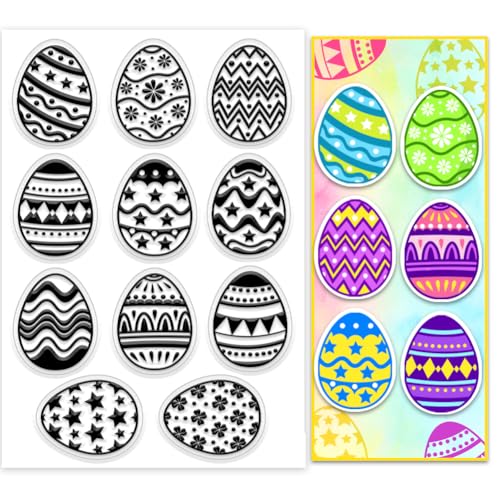 PH PandaHall Sello transparente de huevos de graffiti para álbumes de recortes, bonitos huevos de dibujos animados, sello de goma transparente para tarjetas de invitación, diario, etiquetas de regalo,