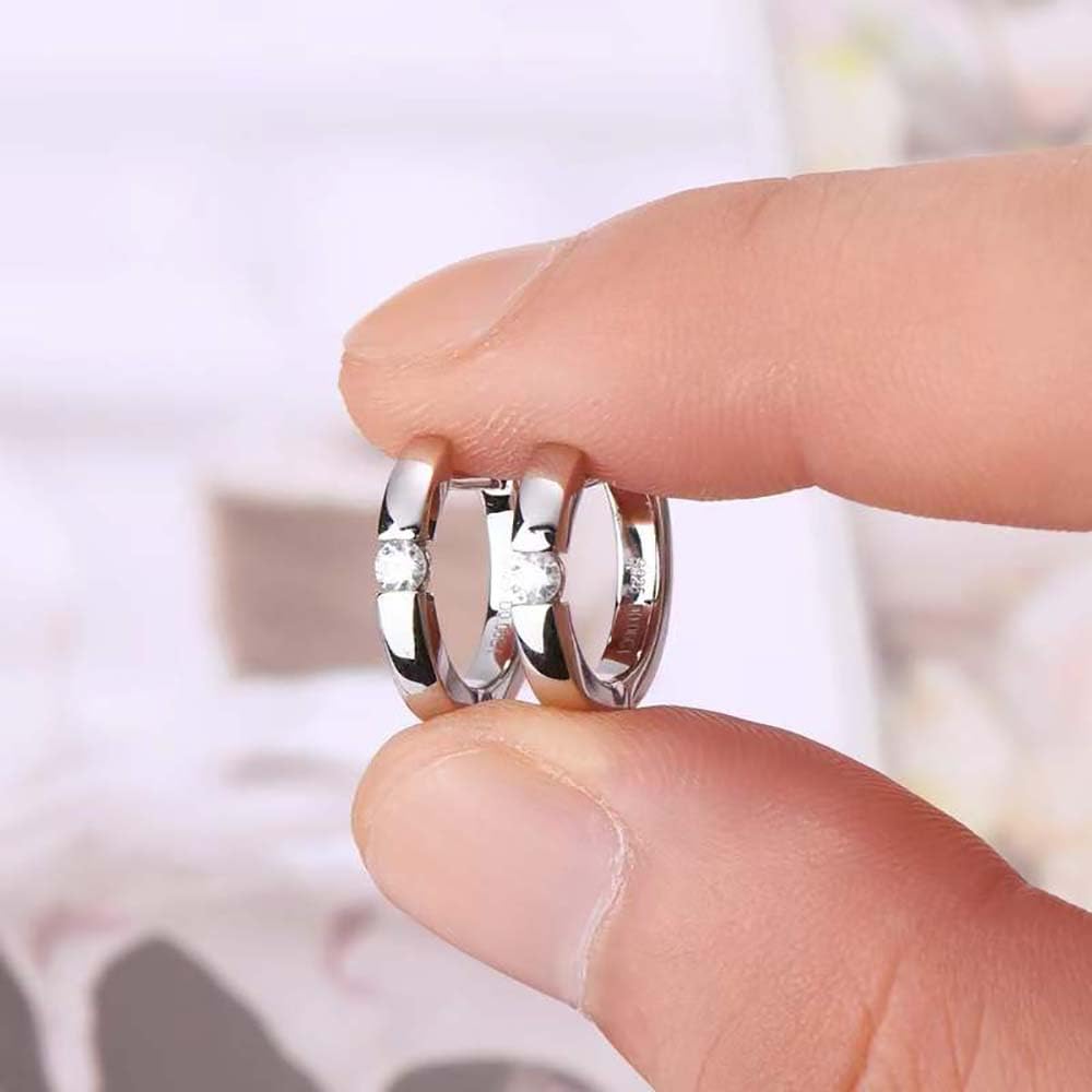 Moissanite Orecchini A Cerchio per Gli Uomini Delle Donne 925 In Argento Sterling Moissanite Huggie Orecchini Piccoli Orecchini Moissanite Gioielli Regali