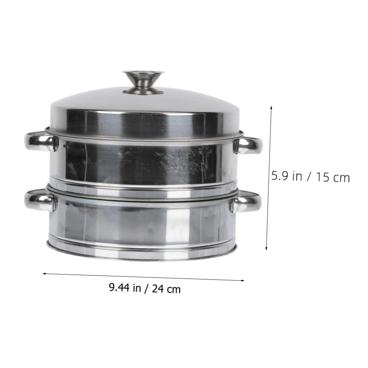 GLEAVI Vaporera Inoxidable 2 Niveles Cocinar Alimentos Cesta Vaporera Práctica para y Verduras Uso Familiar y Comercial
