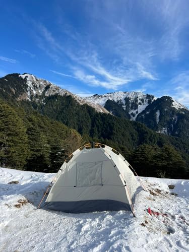 Image of Captain Tent Ideal for 2 Persons | Easy Setup for Picnic, Travel, Hiking, Trekking, Outdoor Camping | Waterproof and Windproof Tent (Off White)