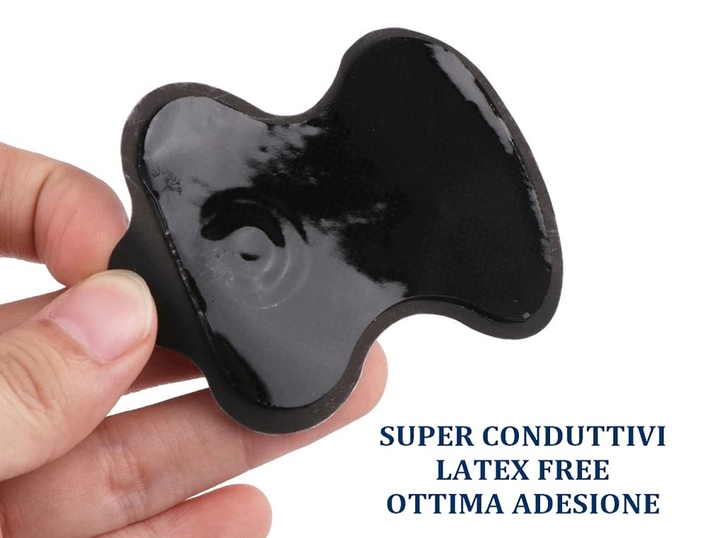 Gold Hand Elettrodi per Elettrostimolatore Tens Ems Clip, Auto-adesive, Riutilizzabili, 5cm x 8cm Gel Ipoallergenico. Idrogel di Alta Qualità (24 Elettrodi)