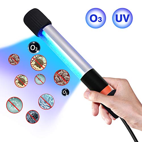 Preisvergleich Produktbild UV Desinfektion Sterilisations Lampe,mit Ozonlampe,Tragbare UV -Sterilisationslampe,Handheld UV Germicidal Lampe,Geeignet für Häuser, Büros, Hotels (UV+Ozone)