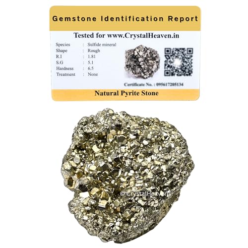 Image of Pyrite Stone Original Cluster Samples - High Energy Natural Iron Pyrite Stone Gold Rock Reiki Crystal Used for Increased Willpower and Manifestation (180-250 Gram Pyrite Stone)