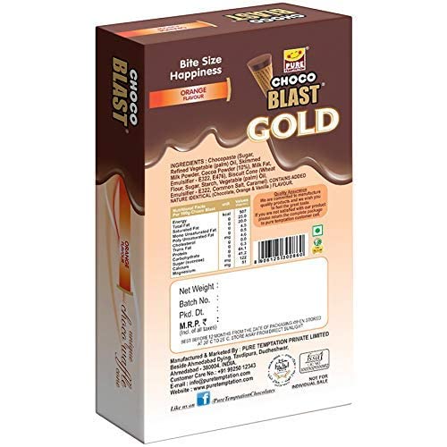 Miniatura 8 de Pure Temptation Gold Chocoblast - Caja de regalo de chocolate  Bocadillo de cono de gofres relleno de chocolate con sabor a café  Caja de regalo de