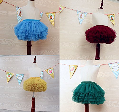 Image of Tutu Skirt for Baby Girl Toddler 6 Layered Tulle Skirts 1-8T