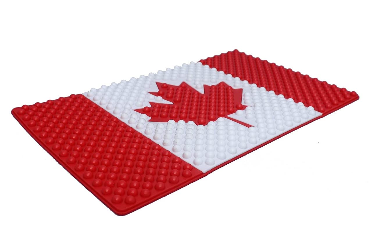 Autofetch Silicon Rubber Dotted Extra Thick Sticky Anti-Slip Gel Universal Non-Slip Car Dashboard Mat (Red And White) for Tata Buzzard