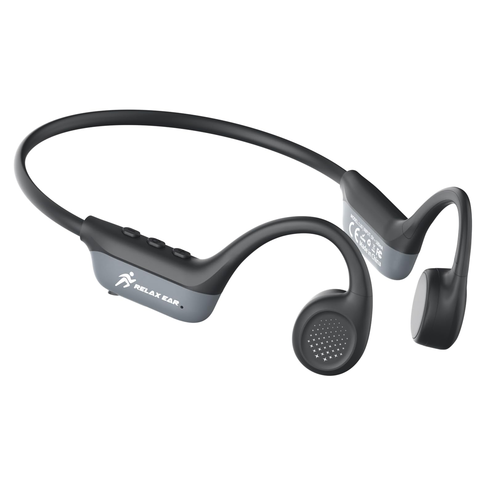 SANOTO Knochenschall Kopfhörer, Open Ear Kopfhörer Bluetooth 5.3 Bone Conduction Kopfhörer Kabellos wasserdichte Schweißfeste Sportkopfhörer Kopfhorer für Läufer Fahrrad Radfahren Fitness (Schwarz)