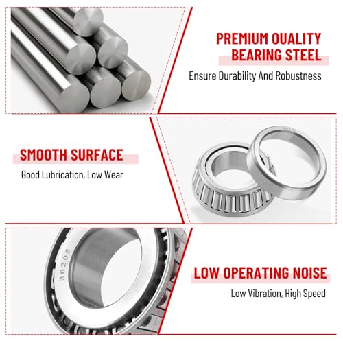 Image of 2 Set Trailer Axle Bearing Kit 30205 for 25mm Axles Wheel Hub | Axles bearing kit with 30205 bearings & races, TC 30x52x10mm seals, dust caps and cotter pins, for 25mm axle wheel hubs