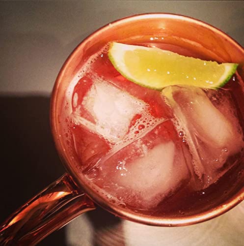 Traditional Fiber Moscow Mule Copper Mug x 1 - Handmade with 100% Copper - Mugs with Hammered Effect in Gift Box - Kitchen Cup for Drinking, Dining & Entertaining (Plain Classic Mug)