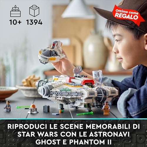 Image of Lego 75357 Star Wars Ghost & Phantom II Set of 2 Ahsoka Vehicles, Buildable Spaceship Toy with 5 Figures Including Jacen Syndulla and Droid Figure, Christmas Gift for Boys and Girls
