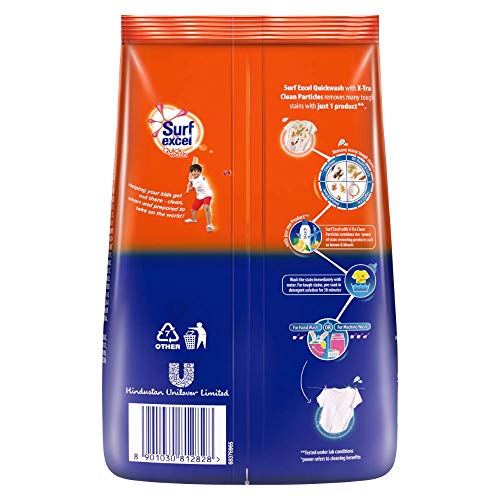 Image of Surf Excel Matic Liquid Front Load Detergent 1 Liter Bottle & Quick Wash Detergent Powder 1 Kg, Washing Powder With Lemon & Bleach To Remove Tough Stains On Clothes - Bucket & Machine Wash