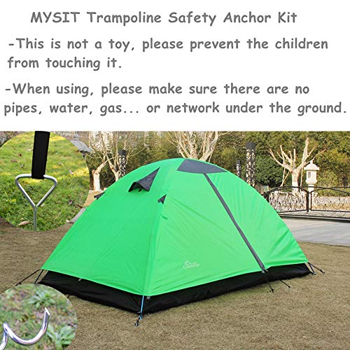 MySit Trampoline Stakes Trampoline Anchors Heavy Duty Spiral Trampoline Parts Corkscrew Shape Steel Ground Wind Stakes, Trampoline Tie Down Anchor Kit, Swing Set Anchors Set of 8 for Trampoline