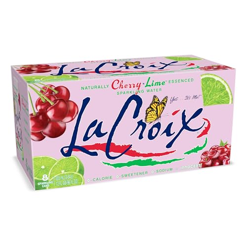 La Croix Sparkling Water, Cherry Lime, 8-Pack Zero Sugar, Zero Calories, Zero Sodium