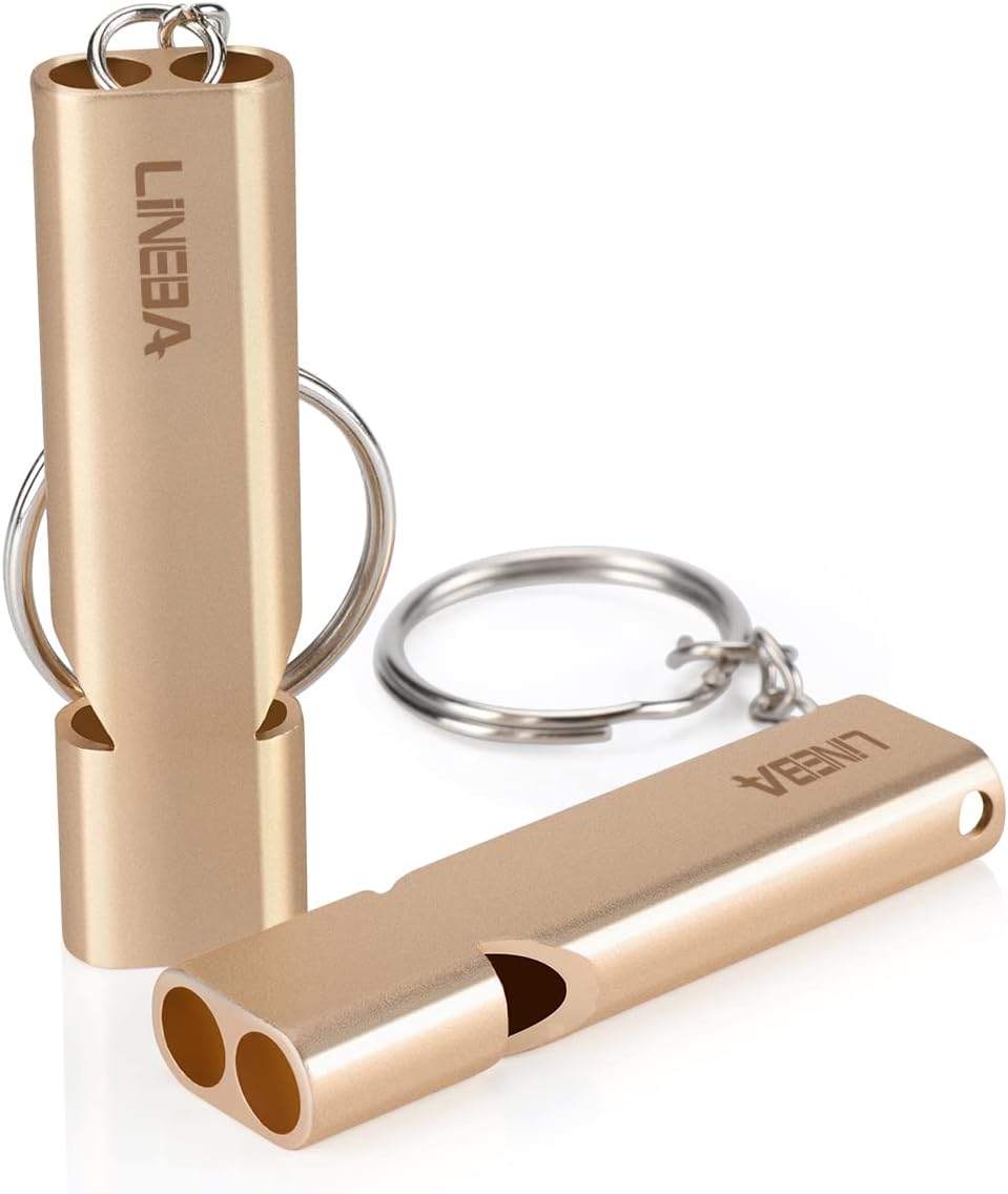 Emergency Whistle, 2PCS Premium Safety Survival Whistles for Outdoor Camping Hiking Boating Hunting Fishing Kayak Kids Rescue Signaling Loud Survival Whistle(Gold) Emergency Whistle, 2PCS Premium Safety Survival Whistles for Outdoor Camping Hiking Boating Hunting Fishing Kayak Kids Rescue Signaling Loud Survival Whistle(Gold)