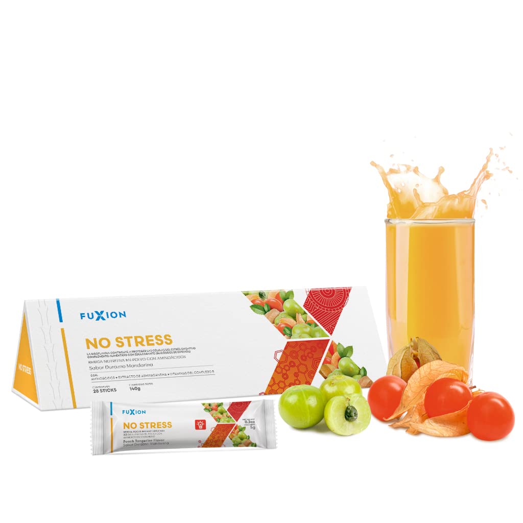 NO STRESS Bebida Relajante Antiestrés con Ashwagandha, Glicina, Triptófano, Magnesio y Vitaminas B | Apoyo para Enfoque, Concentración y Equilibrio Nervioso | Sin Somnolencia