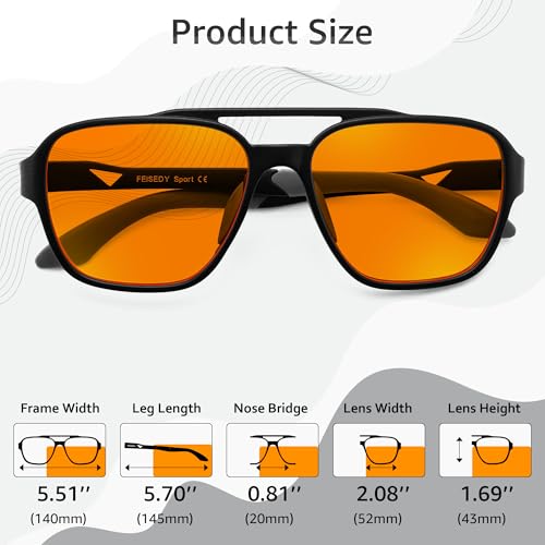 Image of FEISEDY Orange Blue Light Blocking Glasses for Woman Men Amber Lenses Computer Gaming Glasses for Better Sleep