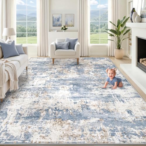 XLUEZ 8x10 Area Rugs for Living Room, Washable Modern Abstract Large Area Rug Neutral Soft Non Slip...