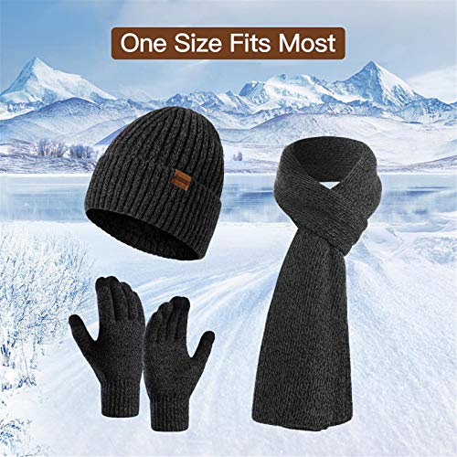 Honnesserry 1980S-HSCARF-DGREY1 Winter Hats Scarf For Men With Touchscreen Gloves Warm Men'S Scaves And Beanie Hat Themal Gloves Set thumb #5