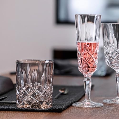 Image of Nachtmann Noblesse 10 oz Whisky Tumblers, Set of 2 - 4 inch Crystal Drinking Cups with Classic Cut Design, Lead-Free, Trusted Quality Barware for Cocktails, Whisky & Fine Spirits - Signature Gift (Taupe)