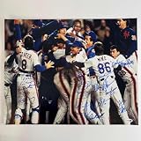 Autographed/Signed 1986 New York Mets Team 26x Sigs World Series Champions 16x20 Baseball Photo JSA COA