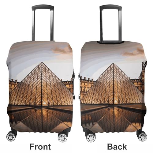 Louvre Museum in Paris Printed Luggage Cover Protector, Fits 18-32 Inch Luggage3