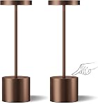 Rechargeable Cordless Table Lamp Set - 2 Pcs Portable Touch Lamps, 3 Color Stepless Dimming Bedside Lamp, Outdoor LED Lamp for Bar, Patio, Camping