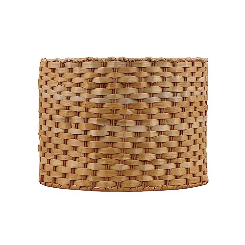 Image of Aspen Creative 31602, Drum Spider Lamp Shade, Natural Banana Leaf, 12 inch Top x 12 inch Bottom x 9 inch Height
